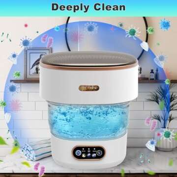 Portable 16L Compact Washing Machine with Spin Dry for Travel & Apartments