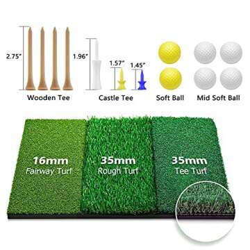 WhiteFang Golf Net Bundle Golf Practice Net 10x7 feet with Golf Chipping Nets Golf Hitting Mat & Golf Balls Packed in Carry Bag for Backyard Driving Indoor Outdoor (3 in 1)