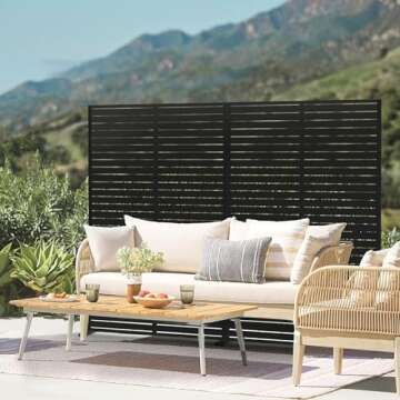 PexFix 76" H x 47" W Metal Privacy Screen, Outdoor Indoor Privacy Screens and Panels Freestanding, Decorative Privacy Fence Screen Fence Panels for Balcony Patio