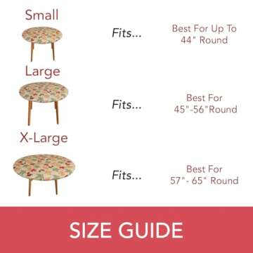 Covers For The Home Deluxe Elastic Edged Flannel Backed Vinyl Fitted Table Cover - All-Over Leaves Pattern - Small Round Oblong Oval - Fits Tables up to 40" - 44" Diameter