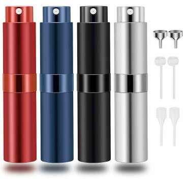 Saiveina 8ml Travel Perfume Atomizer Bottles Refillable, Mini Fragrance Bottles for Perfume, Empty Cologne Sprayer Pocket Perfume Dispenser(4 Pack)