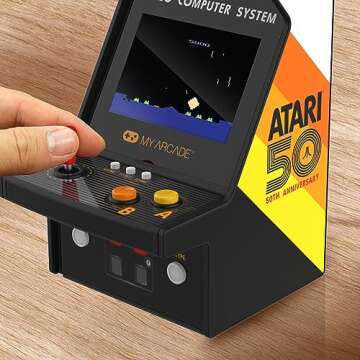 My Arcade Atari Micro Player Pro: 100 Arcade Classics Games, 6.75" Portable Mini Arcade Machine, Playable Video Game Collectible