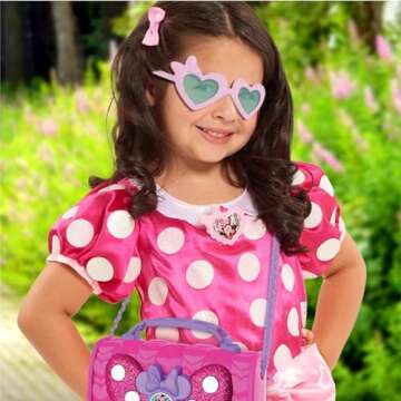 Disney Junior Minnie Mouse Bowfabulous Bag Set, 7-pieces, Dress Up and Pretend Play, Kids Toys for Ages 3 Up by Just Play