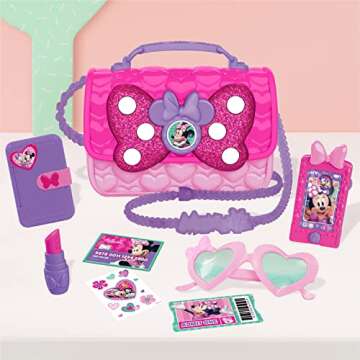 Disney Junior Minnie Mouse Bowfabulous Bag Set, 7-pieces, Dress Up and Pretend Play, Kids Toys for Ages 3 Up by Just Play