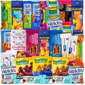 Healthy Snack Variety Box for Adults - Deluxe Assortment with Granola Bars, Nut Mixes, and Fruit Snacks for Families, Office, Gifts, and Travel (28 Count)
