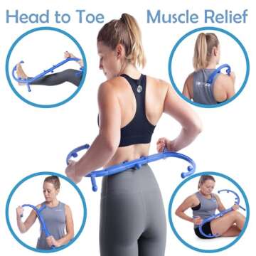 Body Back Buddy Classic USA Made Handheld Full Body Massage Cane Pressure & Trigger Point Massage Tool for Deep Tissue Pain Relief - Dual Massage Hooks for Back, Shoulder, Neck. Manual Back Massager