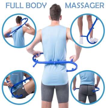 Body Back Buddy Classic USA Made Handheld Full Body Massage Cane Pressure & Trigger Point Massage Tool for Deep Tissue Pain Relief - Dual Massage Hooks for Back, Shoulder, Neck. Manual Back Massager