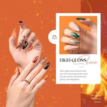 beetles Gel Polish Nail Set 20 Colors Cozy Campfire Collection Orange Yellow Green Brown Fall Winter Gel Polish Set Soak Off Uv Lamp Need Base Glossy & Matte Top Coat Manicure Kit Gift for Girls