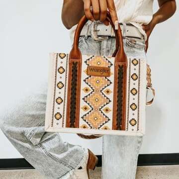 Boho Aztec Wrangler Tote Bag for Women - Stylish