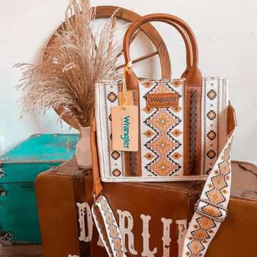 Boho Aztec Wrangler Tote Bag for Women - Stylish