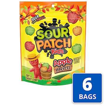 SOUR PATCH KIDS Apple Harvest Soft & Chewy Candy, Bulk Candy, 6 - 10 oz Bags