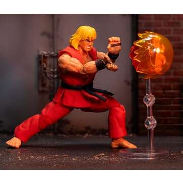 Street Fighter II 6" Ken Figure Action Figure, Toys for Kids and Adults