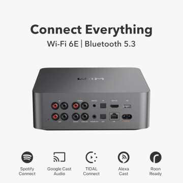 WiiM Ultra Music Streamer & Digital Preamp | 3.5" Touchscreen, Compatible with Google Cast & Alexa, Stream Spotify, Amazon Music, Tidal & More | HDMI ARC, Phono Input & Headphone Output | Space Gray