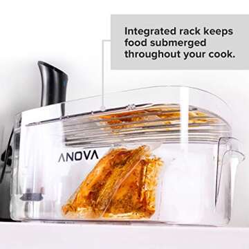 Anova Culinary ANTC01 Sous Vide Cooker Cooking container, Holds Up to 16L of Water, With Removable Lid and Rack