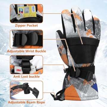 Warmest Waterproof Ski Gloves for Cold Weather - For Men & Women