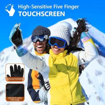 Winter Ski Gloves - Waterproof & Warm for Family Fun