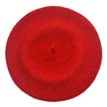 AWAYTR Kids Beret Hats for Girls - Artist Wool French Beret for Toddler Little Girl Red