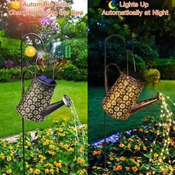 Afootry Solar Watering Can with Lights,Solar Outdoor Garden Decor Waterproof Large Hanging Lantern Landscape Lights Outside Decorations