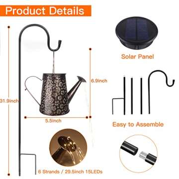 Afootry Solar Watering Can with Lights,Solar Outdoor Garden Decor Waterproof Large Hanging Lantern Landscape Lights Outside Decorations