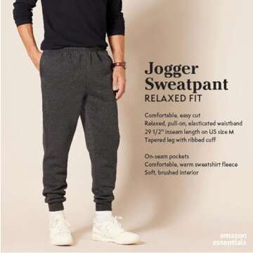 Amazon Essentials Men's Fleece Jogger Pant, Black, X-Small