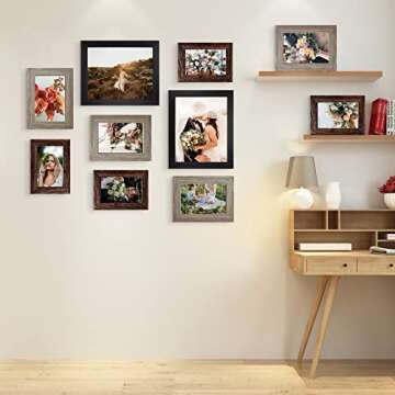 LUCKYLIFE 10-Pack Picture Frame Set - Perfect for Gallery Wall Display