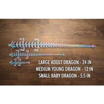 Subpoly 12" Articulated Crystal Dragon Figure - Rainbow Colors