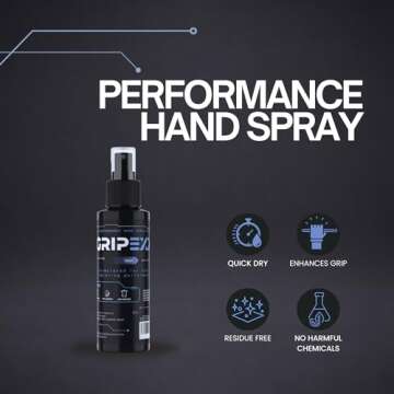 GRIPEXX Sports Hand Grip Spray (4oz)- Boost Performance, Enhance Control and Maximize Grip - for Athletes: Tennis, Football, Pole Dancing, Basketball, Baseball, Golf, etc- Natural Rosin-Based Formula