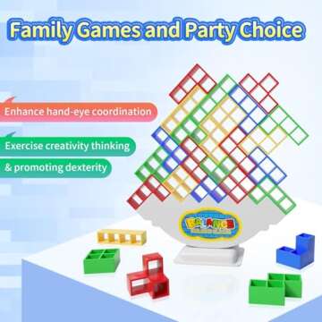 Ziogogco 48 Pcs Game Gifts, Balance Stacking Blocks Game，Perfect for Family, Parties, Travel,Boys Girls Gifts，Novelty Toy Gift for Kids or Friends