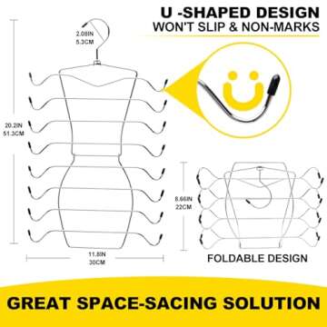 3 Pack Closet-Organizer,8 Tier Tank-Top-Hanger,Closet-Organizers-and-Storage Bra-Hangers-Space-Saving,Apartment Dorm-Room-Essentials-for-College-Students-Girls Organization-and-Storage Camisoles Scarf