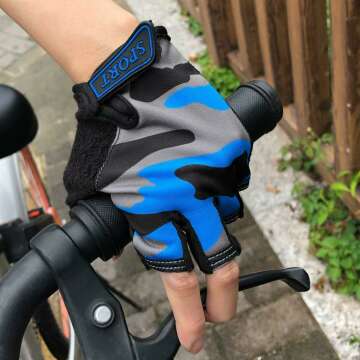 Half Finger Cycling Gloves for Kids Aged 4-9