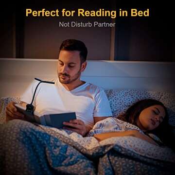 Reading Light for Book in Bed Christmas - Stocking Stuffers Gifts for Women Men Book Lover Wife Husband Dad Mom Mother Teens Knitting Crochet Craft Light, 2 Adjustable Lamp Clip-on LED Rechargeable