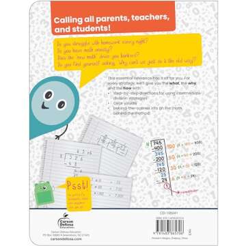 Carson Dellosa Break It Down Grade 4-6 Intermediate Division Strategies Math Reference Book, 4th, 5th, 6th Grade Math Guide to Understanding Distributive Property & Long Division, Grades 4-6 Math Book