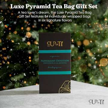 Luxe Pyramid Tea Bag Gift Set – Earl Grey Flavor, 84 Count