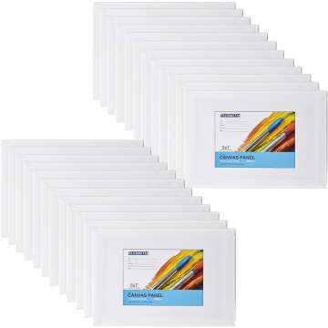 FIXSMITH Mini Canvases 24 Pack - 5x7 Inch Cotton