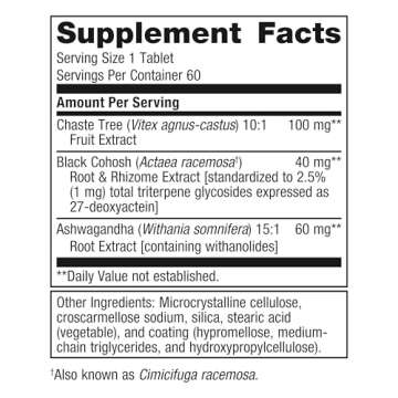 Metagenics Chasteberry Plus - Supports Reproductive Health* - for Menstrual Relief & Regularity* - with Chasteberry, Ashwagandha Root Extract & Black Cohosh - 60 Tablets