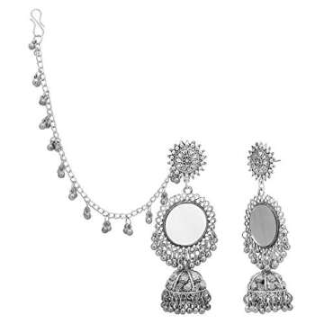 Jwellmart Indian Jewelry Wedding Bollywood Oxidized Silver Bahubali Jhumka Jhumki Jewelry Earrings For Women