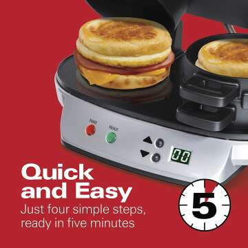 Hamilton Beach Breakfast Sandwich Maker with Timer