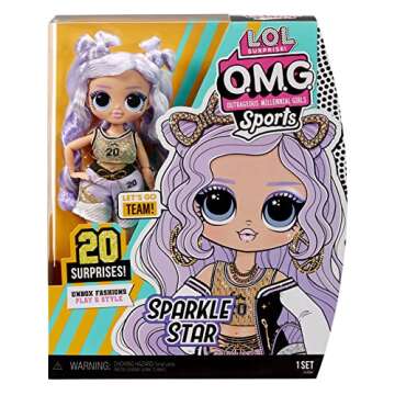 L.O.L. Surprise! OMG Sports Fashion Doll Sparkle Star with 20 Surprises Including GoSporty-Chic Fashion Outfit and Accessories, Holiday Toy Playset, Great Gift for Kids Girls Boys 4 5 6+ Years