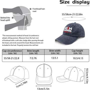Biden Harris 2024 Cap Vintage Cotton Washed Baseball Caps Adjustable Dad Hat Crazy Funny Custom