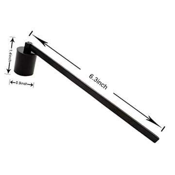 Tim&Lin Black Candle Snuffer Accessory - Stainless Steel Polished Candle Extinguisher Snuffer Accessory with Long Handle - for Putting Out Extinguish Candle Wicks Flame Safely