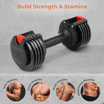 Lifepro Adjustable Dumbbells - For Full Body Exercise & Fitness Home Gym