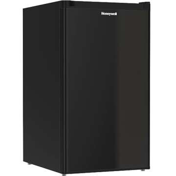 Honeywell Compact Upright Freezer, 3 Cubic Feet, Single Door Upright Freezer with Reversible Door, for Home, Dorms, Apartment, Office- Black