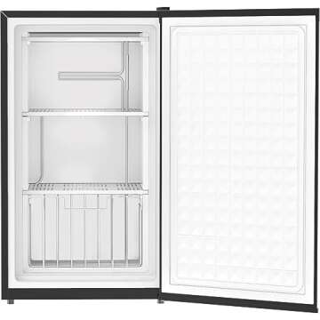 Honeywell Compact Upright Freezer, 3 Cubic Feet, Single Door Upright Freezer with Reversible Door, for Home, Dorms, Apartment, Office- Black