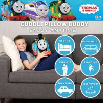 Franco Thomas & Friends Engine Train Kids Bedding Super Soft Plush Cuddle Pillow Buddy, (Officially Licensed Product)