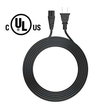 Tv Power Cord 12Ft Cable for Samsung LG TCL Sony: Apple Tv Insignia Sharp Toshiba JVC Hisense 4k 8k UHD Crystal Tizen Smart Roku Google Quantum Panasonic HDR LED QLED 2 Prong UL Listed