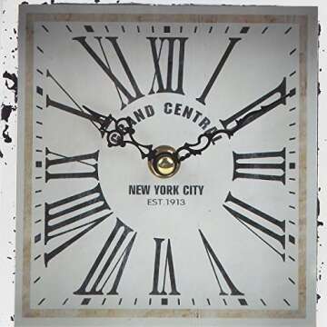 Lily's Home Vintage Inspired Lantern Grand Central New York City Train Station-Style Mantle Clock, Silent-Non-Ticking with Quartz Movement, Fits with Victorian or Antique Décor Theme (13 3/4" Tall)