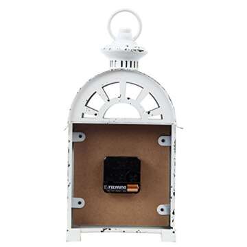 Lily's Home Vintage Inspired Lantern Grand Central New York City Train Station-Style Mantle Clock, Silent-Non-Ticking with Quartz Movement, Fits with Victorian or Antique Décor Theme (13 3/4" Tall)