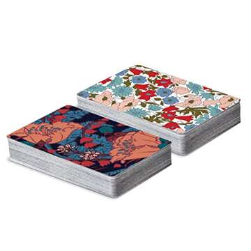 Galison Liberty Floral Playing Card Set from 2 Standard Size Playing Card Decks with Unique Floral Artwork, Sturdy Exterior Drawer Box with Foil-Stamped Art, Perfect Addition to Game Night!