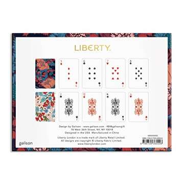 Galison Liberty Floral Playing Card Set from 2 Standard Size Playing Card Decks with Unique Floral Artwork, Sturdy Exterior Drawer Box with Foil-Stamped Art, Perfect Addition to Game Night!