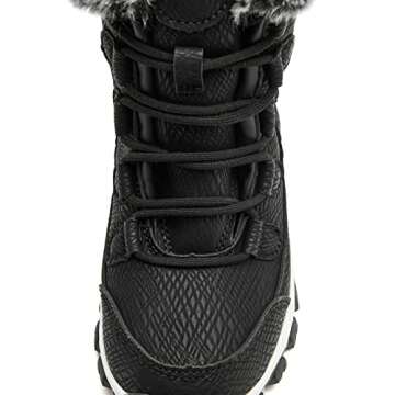 HOBIBEAR Fur Lined Anti-Slip Waterproof Winter Snow Boots for Women, Size 8, Black